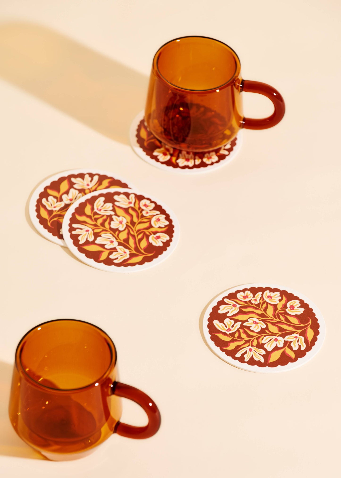 Pumpkin Spice Floral Coasters