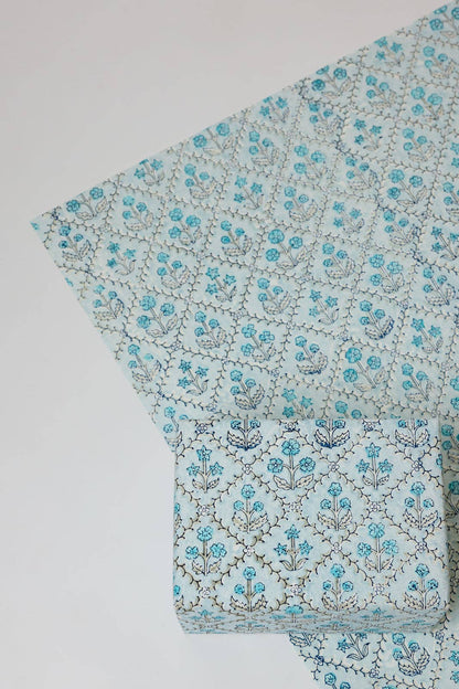 Floral Lattice Blue Opal - Wrapping Paper
