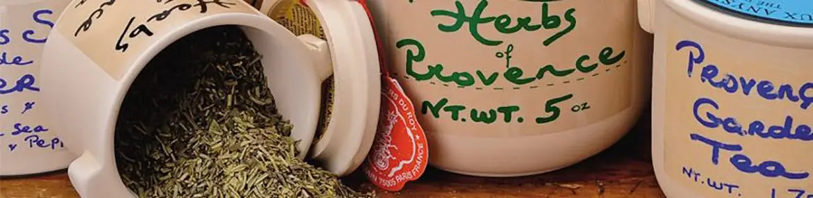 Herbs de Provence in a handmade crock
