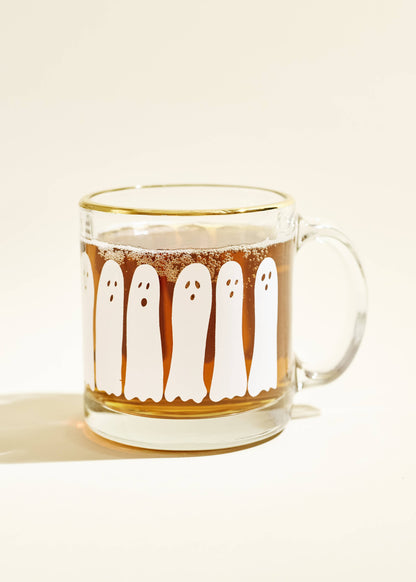 Boo Ghost Gold Rimmed Glass Coffee Mug