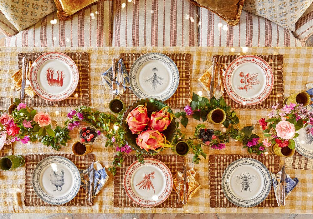 Farm Fresh Dinner Plates | Blue and White
