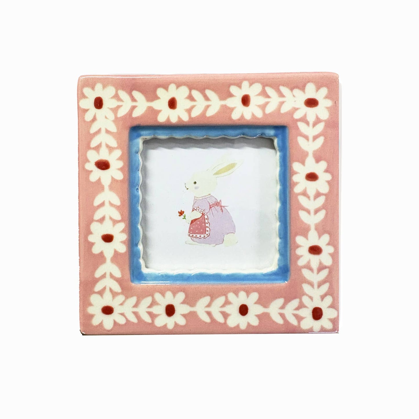 Hand-painted Pink Flowers Photo Frame