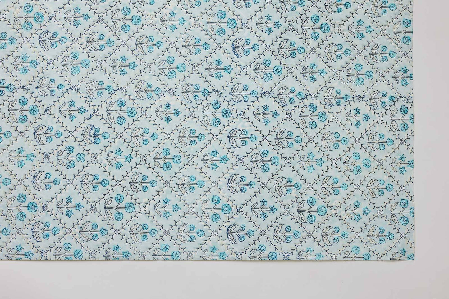Floral Lattice Blue Opal - Wrapping Paper