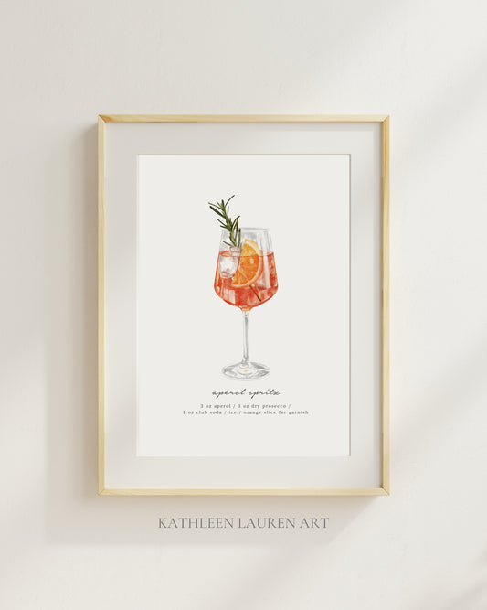 Aperol Spritz Art Print (8x10)