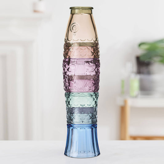 Fish Stacking Drinking Glass | Rainbow