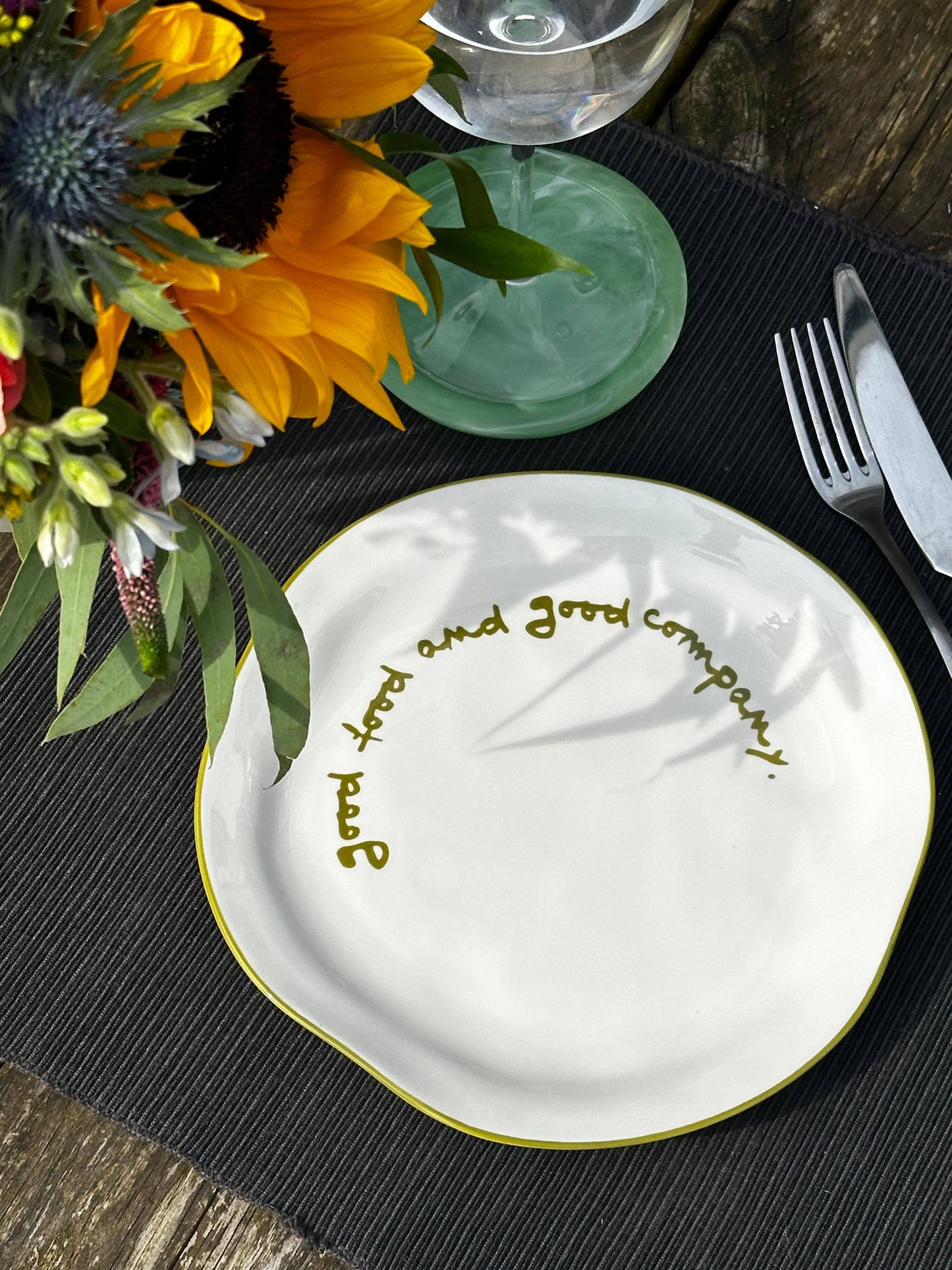 Statement Plate 'good food and good company.'