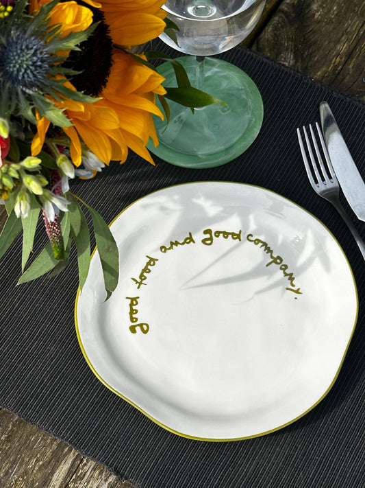 Statement Plate 'good food and good company.'