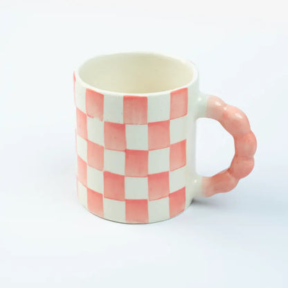 Pink Checkered Mug