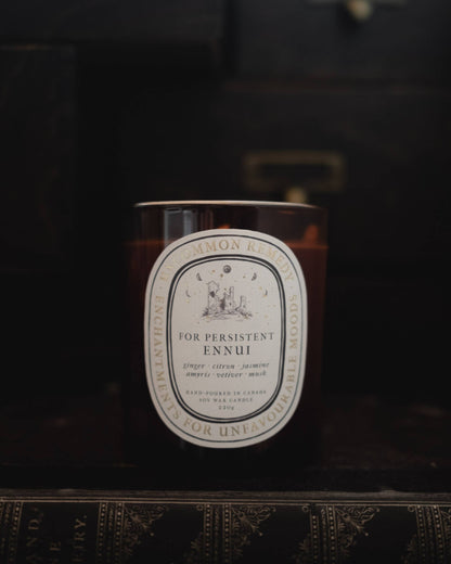 "For Persistant Ennui" 8oz Soy Wax Candle
