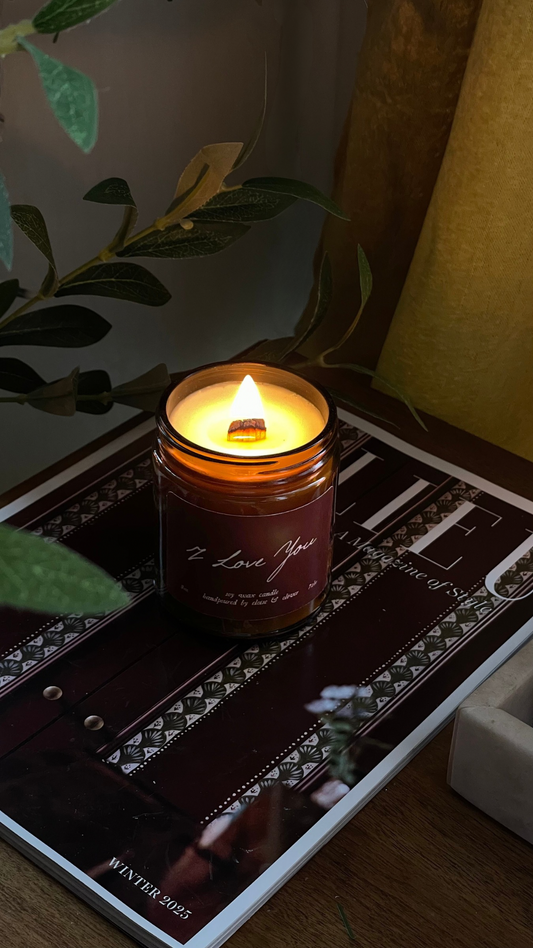 8oz I Love You Candle | Black Cherry Merlot Scent