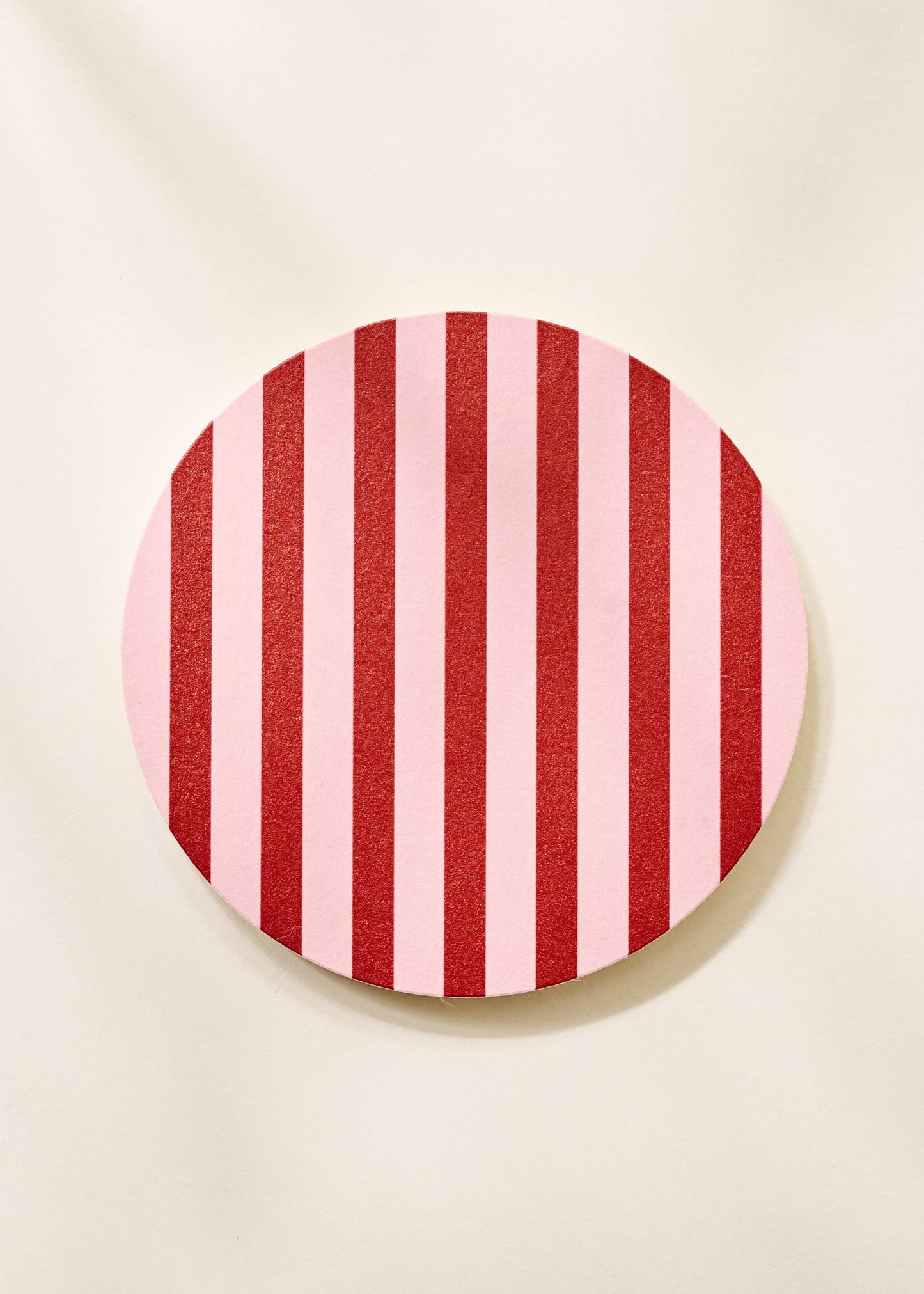 Pink and Maroon Striped Coasters