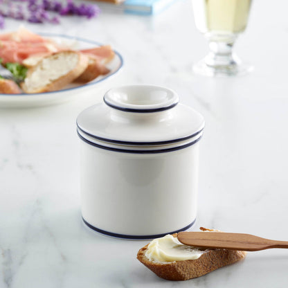 Le Bistro Blue Trim - The Original Butter Bell® Crock