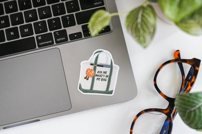 "Ask Me What's In My Bag" Tote Bag Sticker
