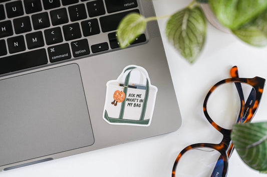 "Ask Me What's In My Bag" Tote Bag Sticker
