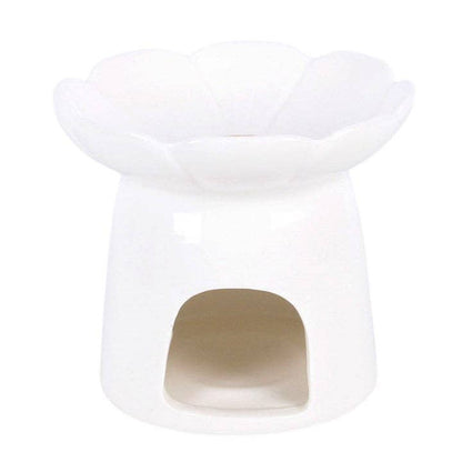 White Peony Flower Oil Burner and Wax Warmer