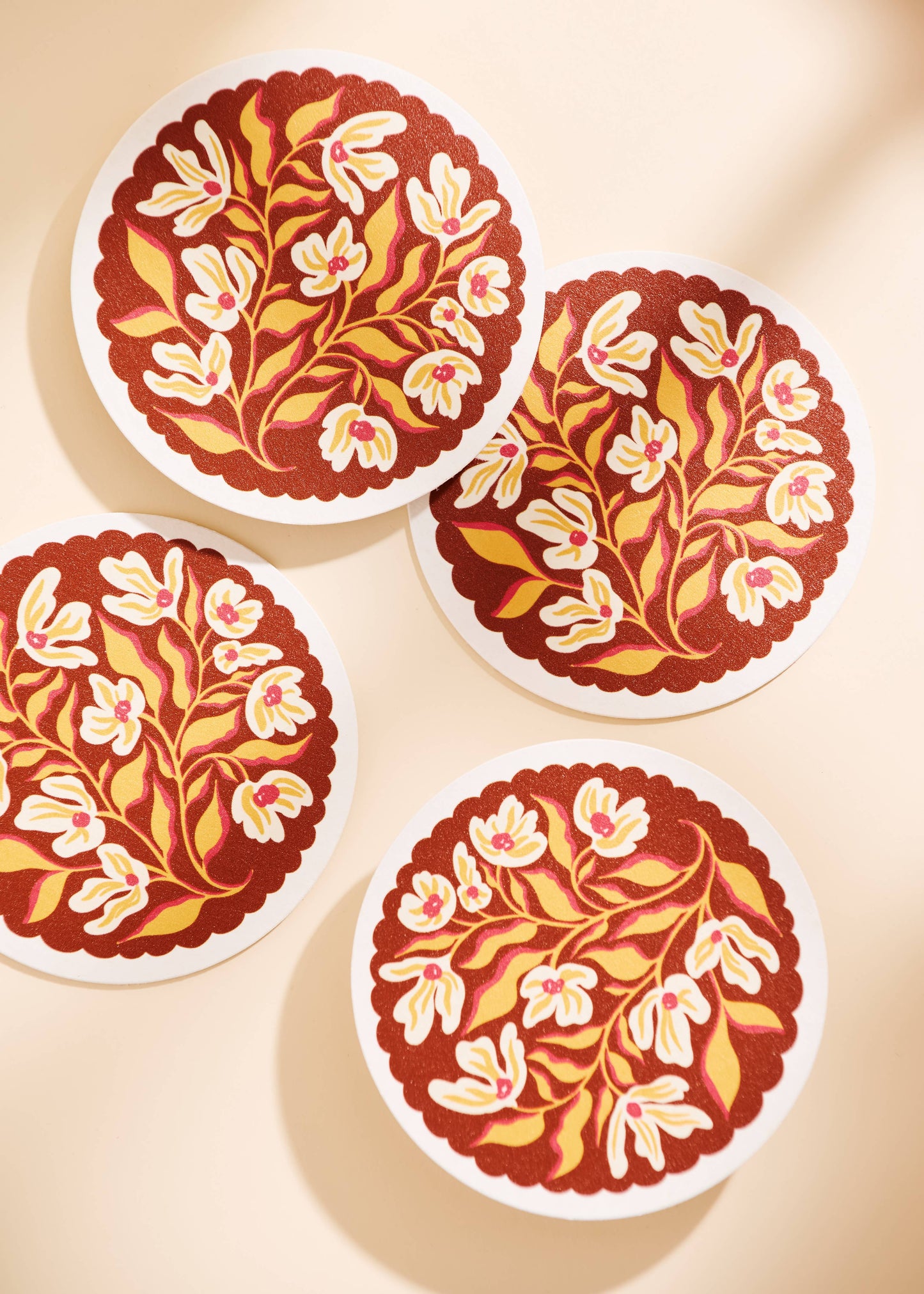 Pumpkin Spice Floral Coasters