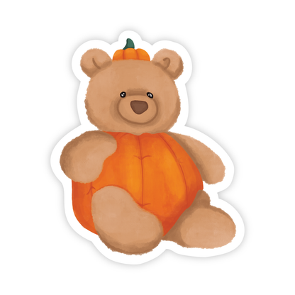 Pumpkin Bear Vinyl Sticker