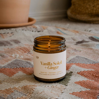 Vanilla Soleil + Ginger 9oz  Beeswax Candle