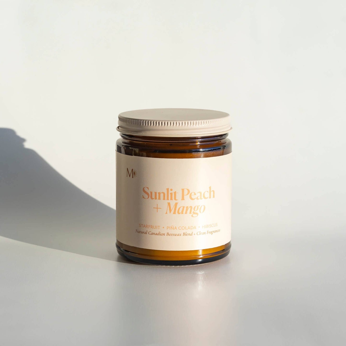 Sunlit Peach + Mango 9oz Beeswax Candle