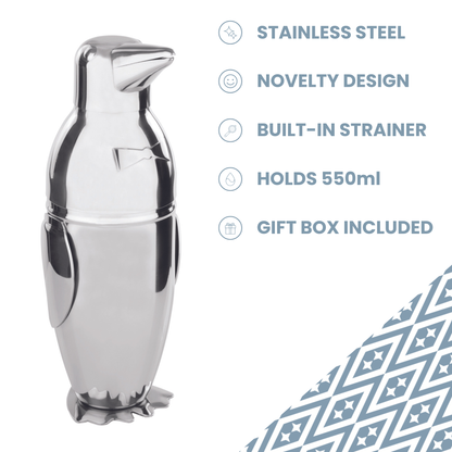 Penguin Cocktail Shaker - Stainless Steel