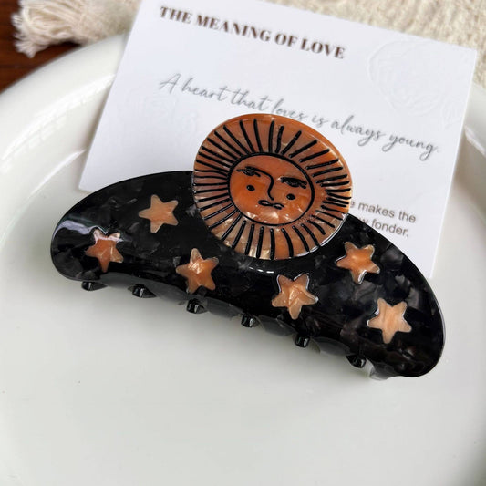 Sun Moon Goddess Hair Claw Clip