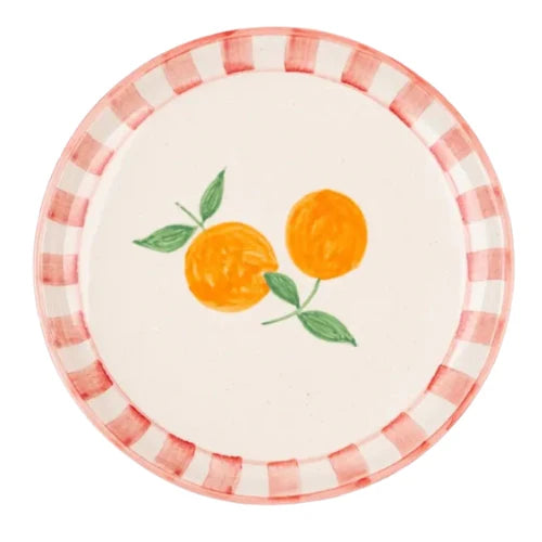 Orange Striped Snack Plate