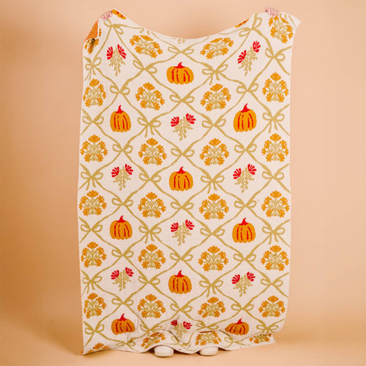 Cozy Dreams Luxe Blanket-Patchwork Pumpkins