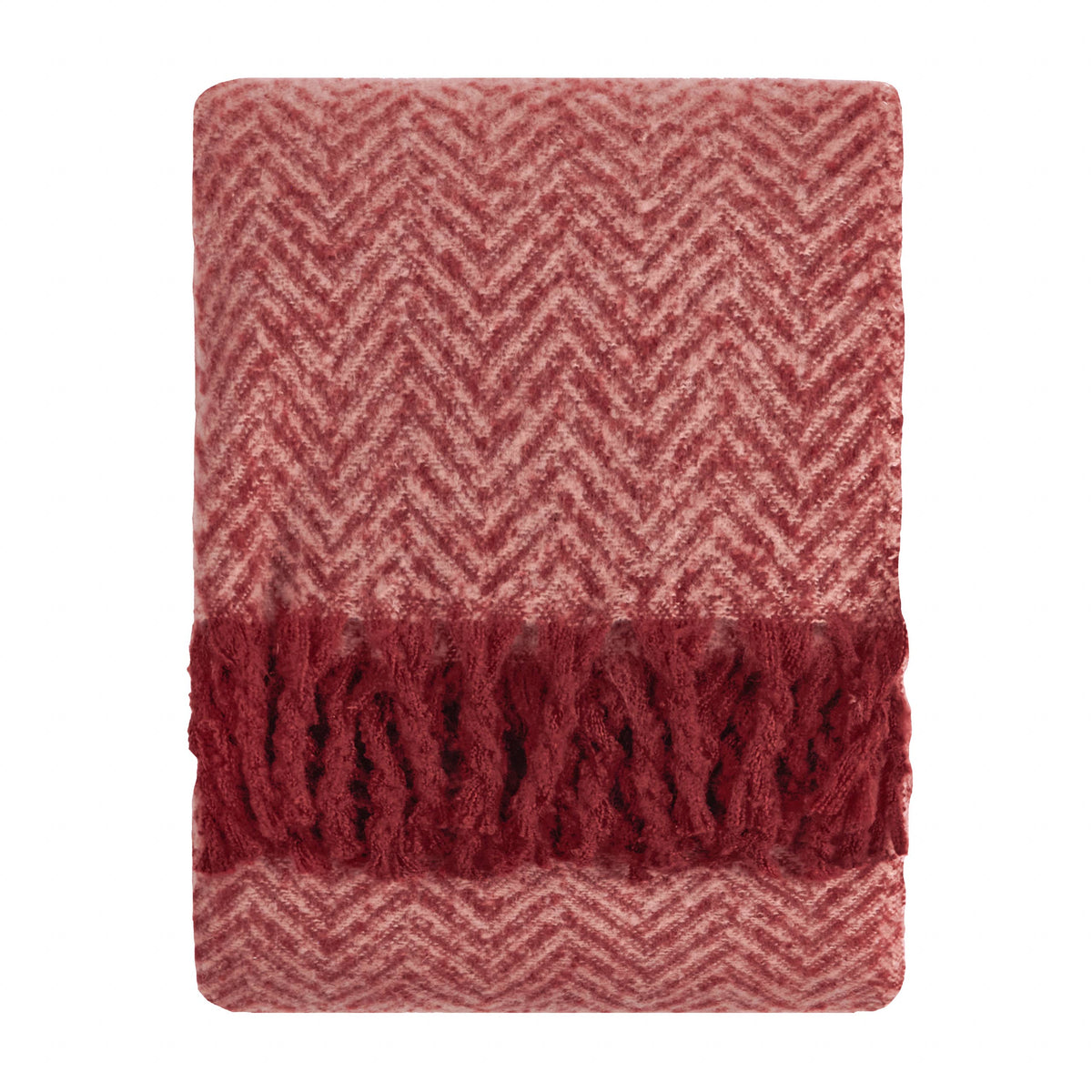 Furn Burgundy Tweedie Brushed Herringbone 130X180cm Throw
