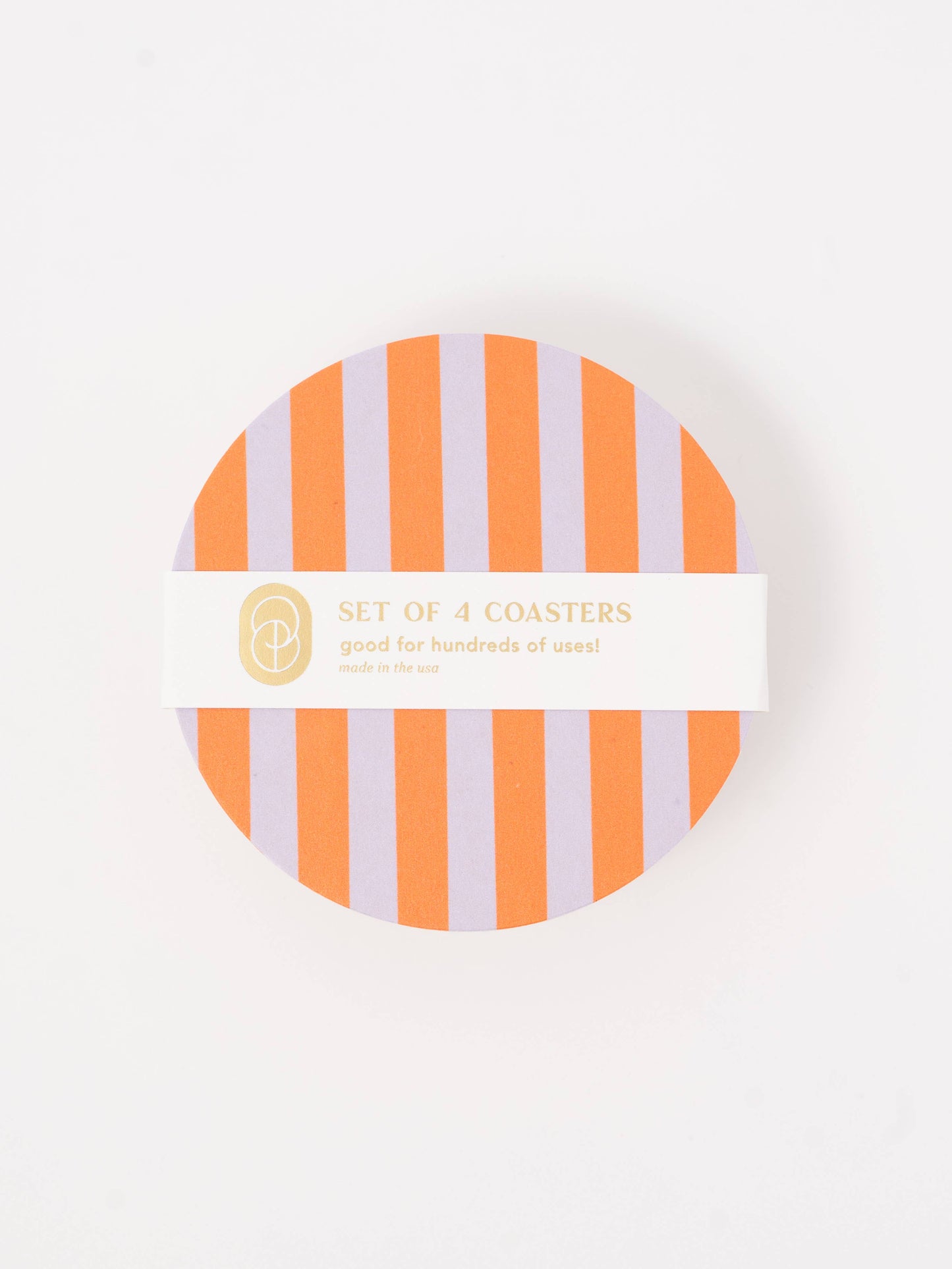 Ultra Violet and Orange Striped Coasters