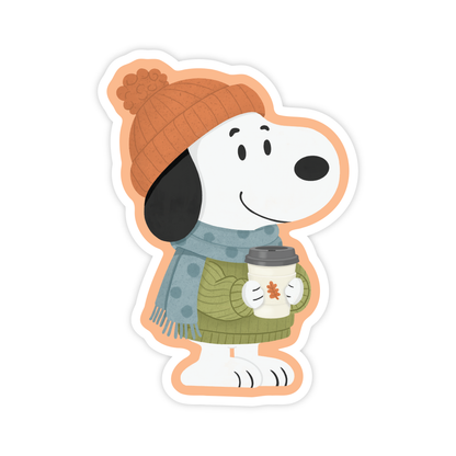 Cozy Fall Snoopy Vinyl Sticker