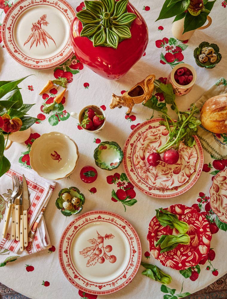 Farm Fresh Dinner Plates | Red and White