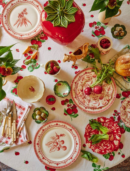 Farm Fresh Dinner Plates | Red and White