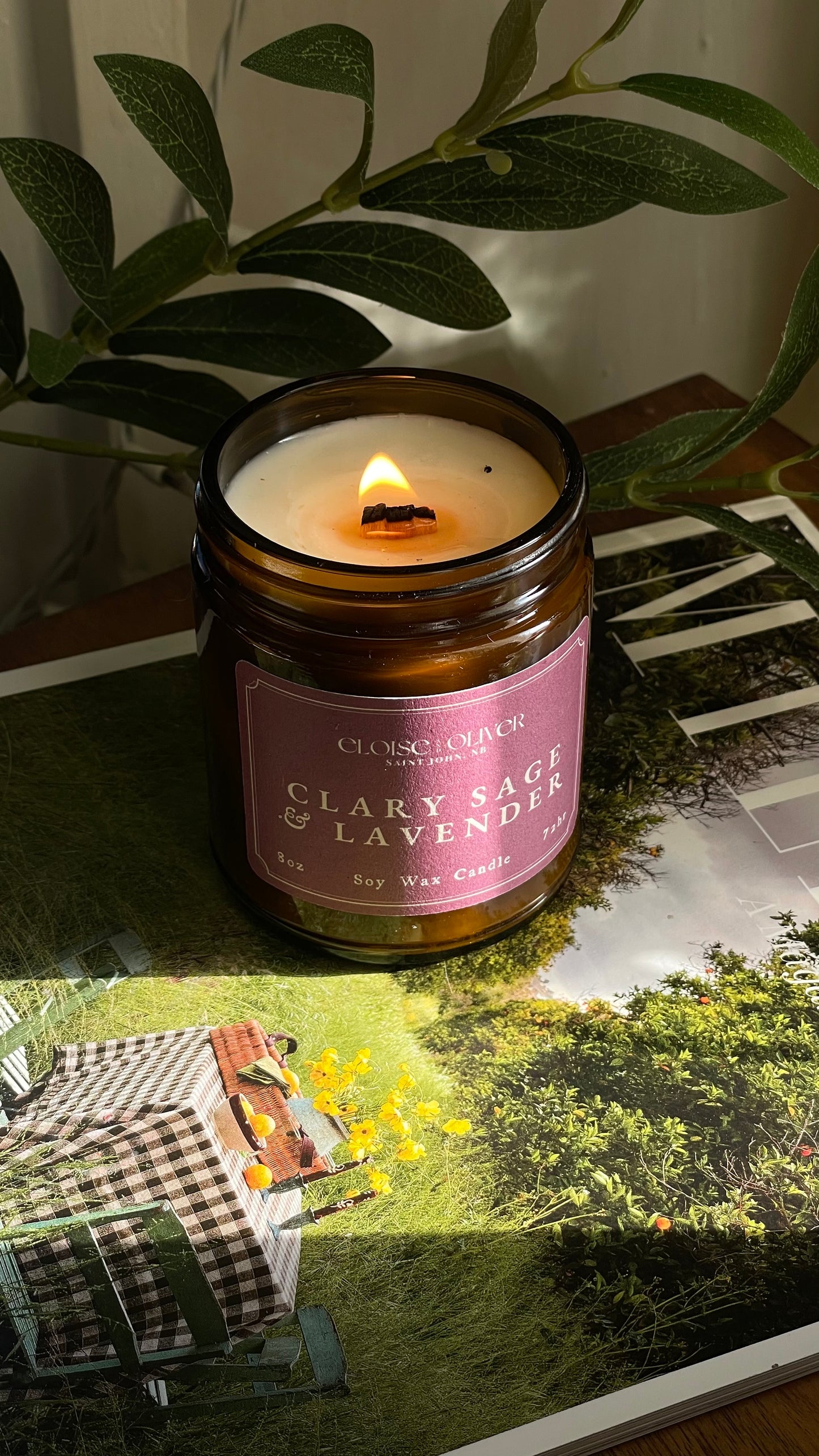 8oz Clary Sage and Lavender Scented Candle