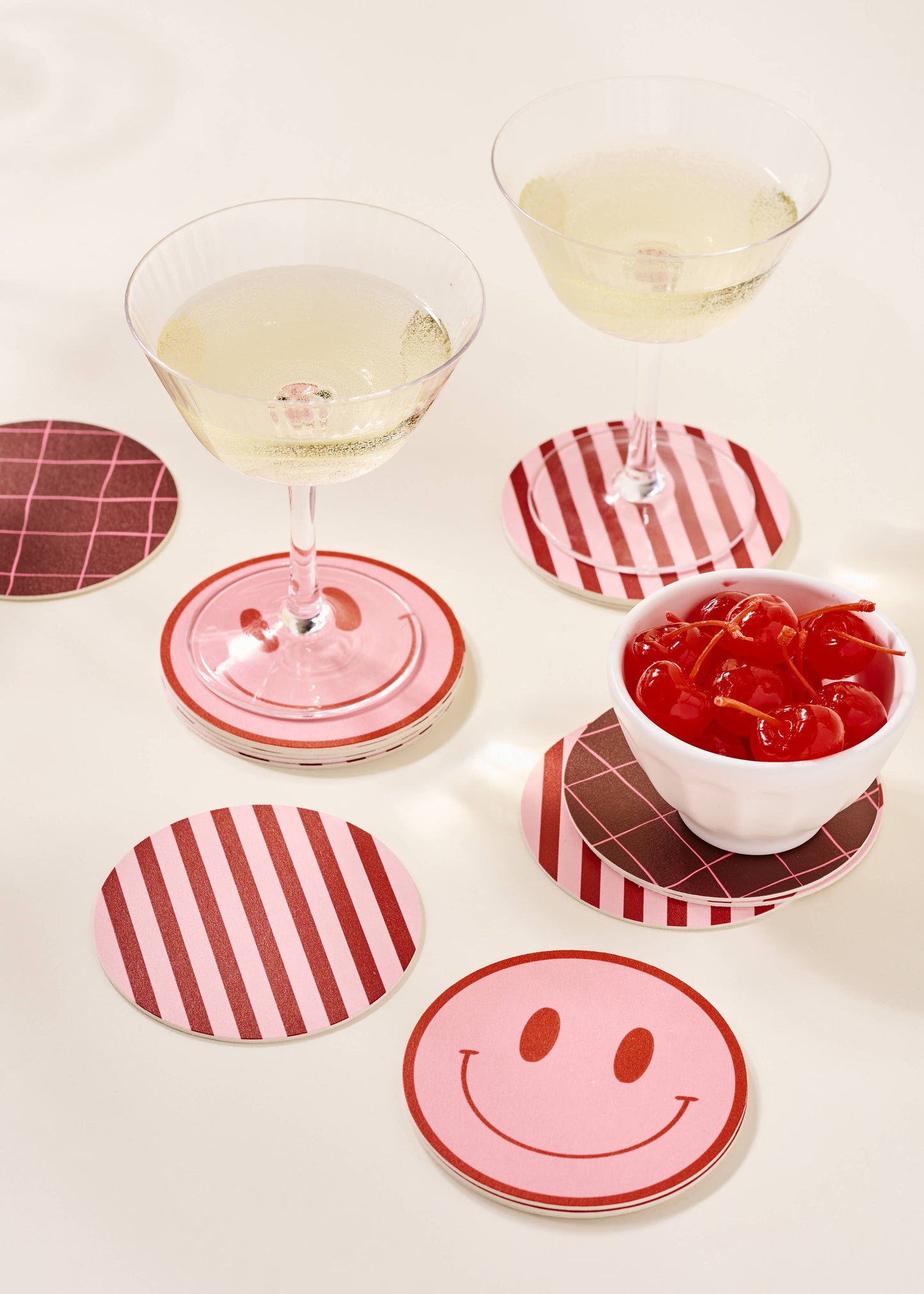 Burgundy Plaid Coasters