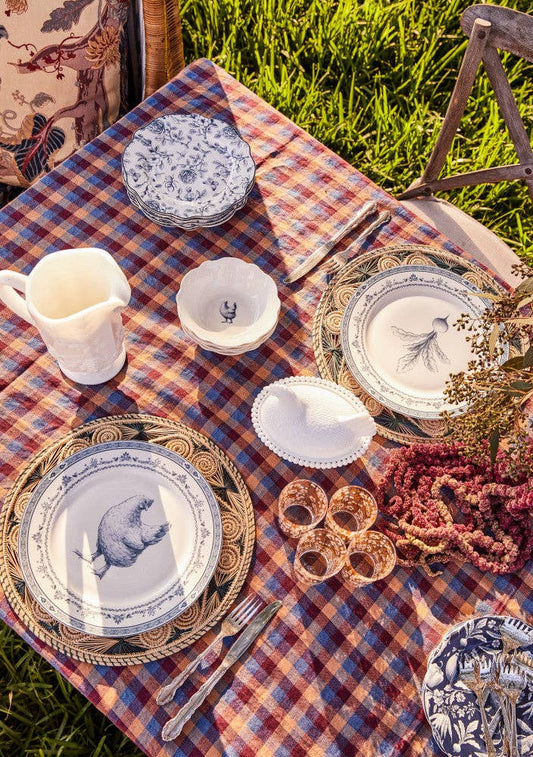 Rose Garden Salad Plates | Blue and White