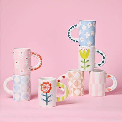 Hand-painted Blue Floral Mug