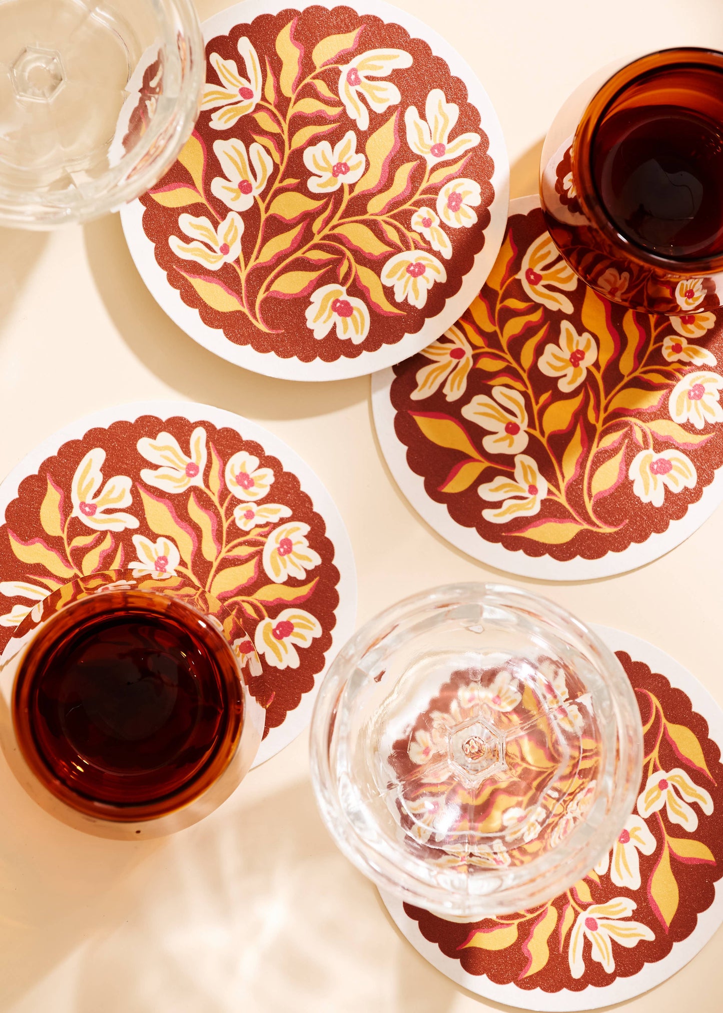 Pumpkin Spice Floral Coasters