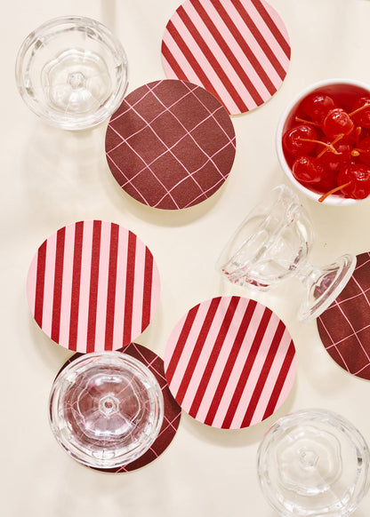 Burgundy Plaid Coasters