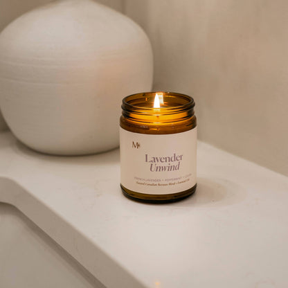 Lavender Unwind 9oz Beeswax Candle