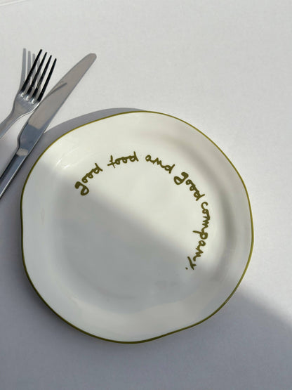 Statement Plate 'good food and good company.'