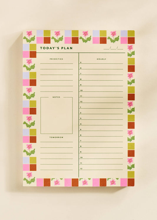 Checkered Flower Daily Planner