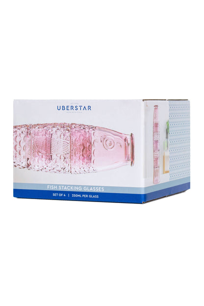 Fish Stacking Drinking Glass | Pink