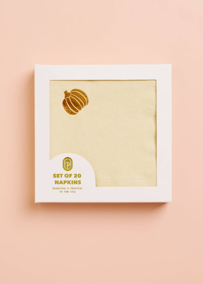 Pumpkin Copper Cocktail Paper Beverage Napkins - Set of 20
