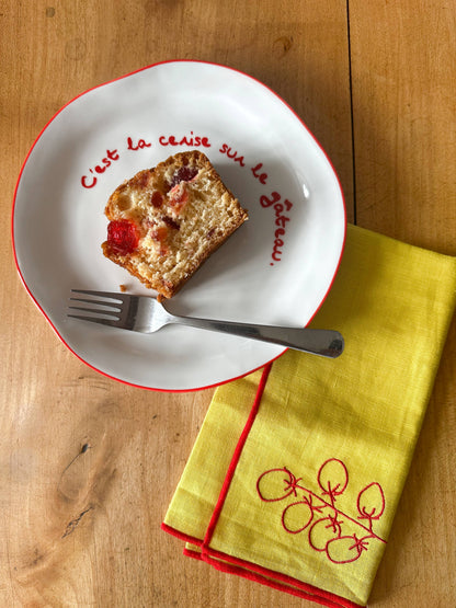 Statement Plate 'C'est la cerise sur le gateau'