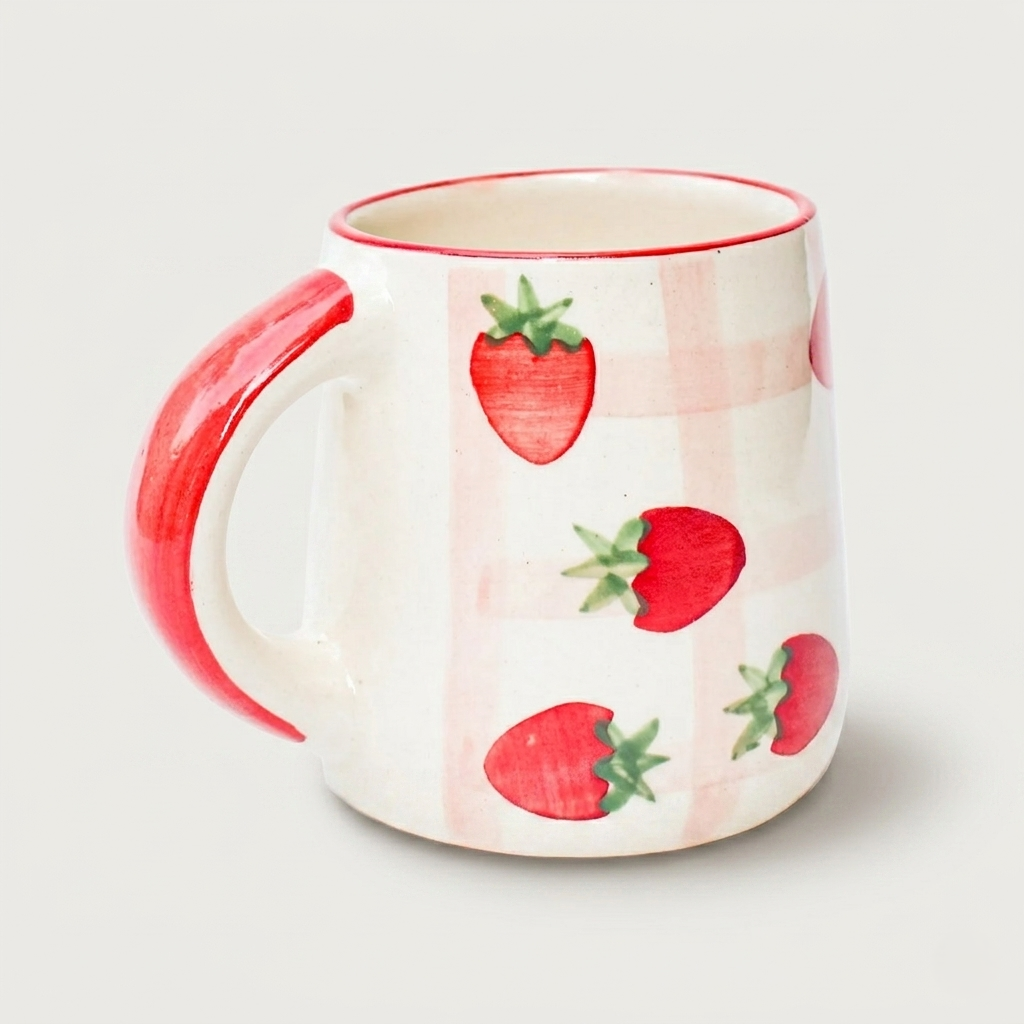 Strawberry Gingham Mug