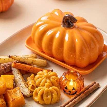 Pumpkin Butter Dish Ceramic