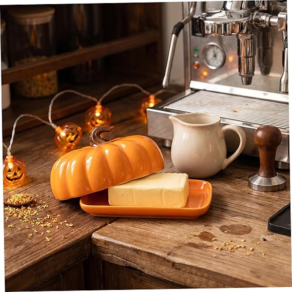 Pumpkin Butter Dish Ceramic