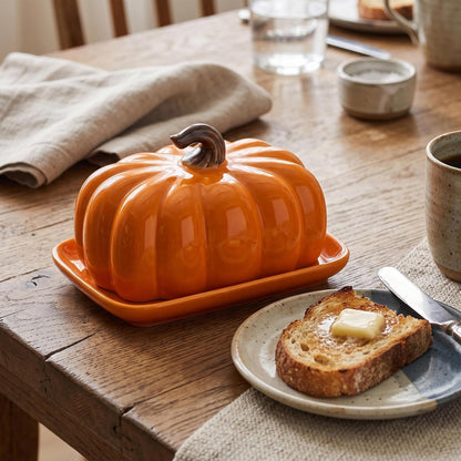 Pumpkin Butter Dish Ceramic
