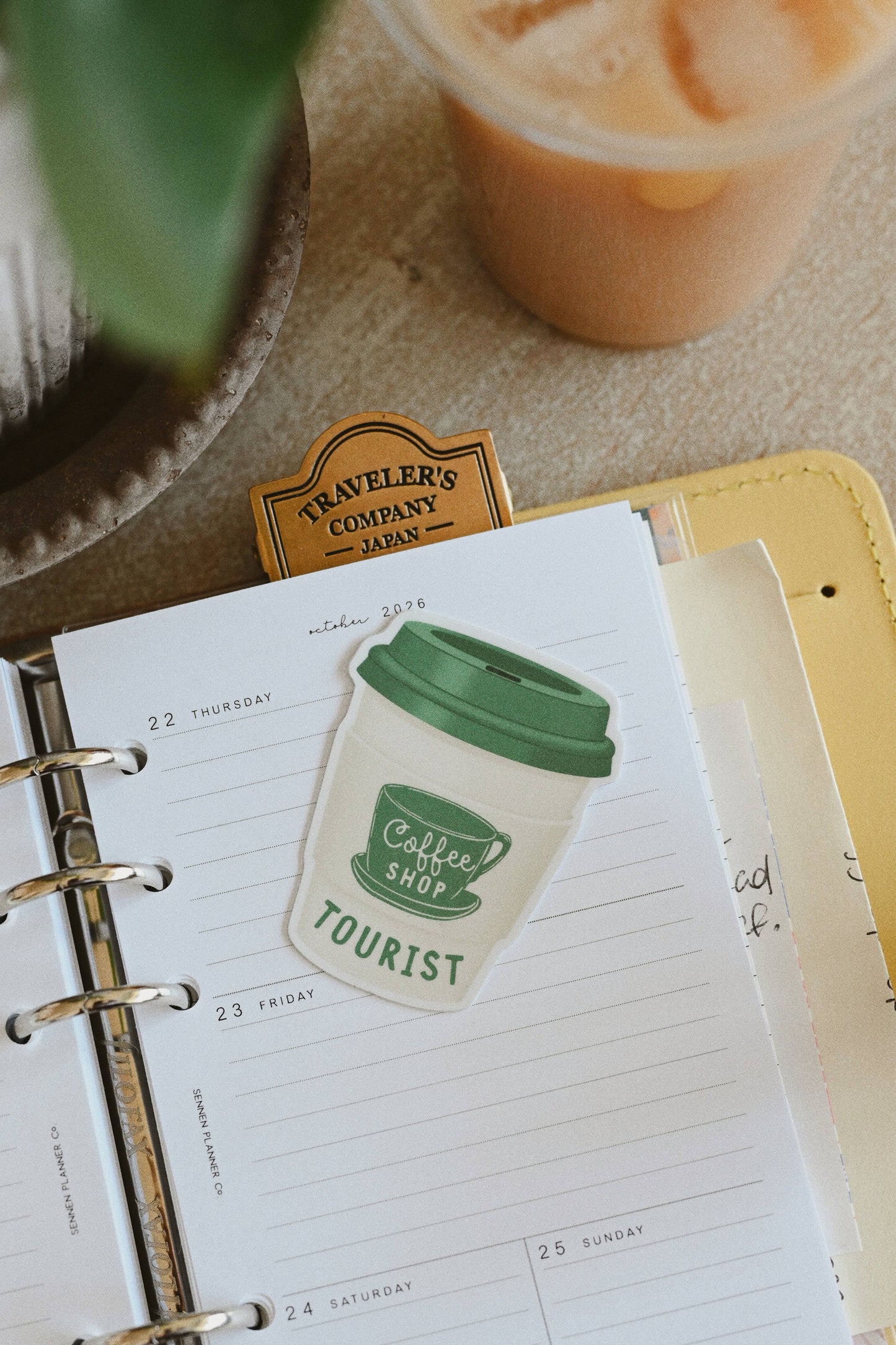 Coffee Shop Tourist Vinyl Sticker