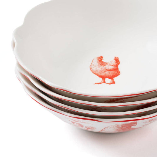 Gertrude Salad Bowls | Red and White